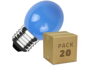 8445044063529 - Ledkia - 20er Pack LED-Glühbirnen E27 3W 300lm G45 Einfarbig Einfarbig Blau