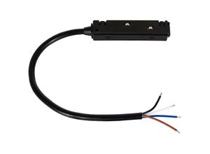 8445044063949 - Ledkia - Verbinder mit Kabel für externe Stromversorgung für 1-Phasenmagnetschiene 20mm Schwarz390 mm