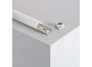 8445044064137 - Aluminiumprofil Ecke 1m mit kreisförmiger Abdeckung für LED-Streifen bis 10mm Milchweisse Abdeckung