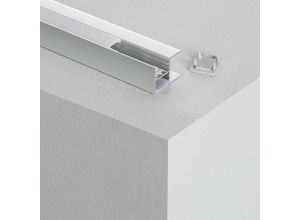 8445044065004 - Ledkia - Aluminiumprofil Ablage mit Durchgehender Abdeckung für LED-Streifen bis zu 12 mm 2 m