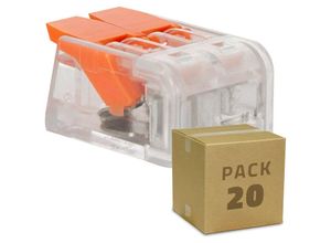 8445044068012 - Ledkia - 20er Pack Schnellverbinder 2 Eingänge für Elektrokabel 008-4 mm² Orange