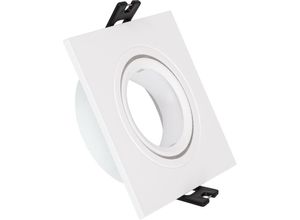 8445044068975 - Downlight-Ring Eckig Schwenkbar für LED-Glühbirnen GU10   GU53 Ausschnitt Ø 75 mm Weiss Matt29 mm