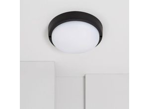 8445044069101 - Ledkia - LED-Deckenleuchte 25W Rund für Aussen Ø175 mm IP65 Hublot Schwarz Kaltes Weiß 6500K