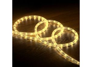8445044069774 - LED-Schlauch Rund 220V ac 36 LEDs m Warmweiss IP65 nach Mass Schnitt alle 100 cm Warmweiß 2700K - 3200K