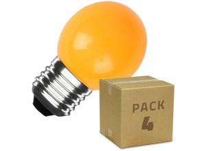 8445044071326 - Ledkia - 4er Pack LED-Glühbirnen E27 3W 300 lm G45 Orange Einfarbig 3000K Orange