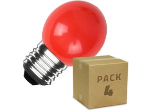 8445044071357 - Ledkia - 4er Pack LED-Glühbirnen E27 3W 300 lm G45 Rot Einfarbig 3000KRot