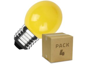 8445044071364 - Ledkia - 4er Pack LED-Glühbirnen E27 3W 300 lm G45 Gelb Einfarbig 3000K Gelb