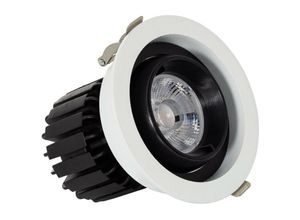 8445044071869 - Ledkia - LED-Downlight Strahler 12W cob Schwenkbar 360º Rund Schnitt ø 100 mm CRI90 Expert Color Anti-Flicker Warmes Weiß 3000K 24°110 mm