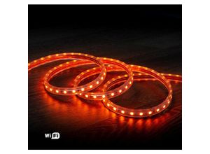 8445044075461 - Ledkia - LED-Streifen Smart Wifi 220V ac 60 LED m Orange IP65 nach Mass Breite 14 mm Schnitt alle 100 cm 120º 10m