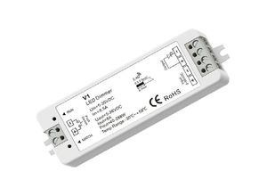 8445044080519 - Ledkia - Controller Dimmer LED-Streifen Einfarbig 5 12 24 36V dc kompatibel mit RF-Fernbedienung und Schalter Weiß97mm