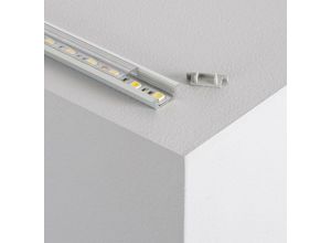 8445044082124 - Ledkia - Aluminiumprofil Einbau mit Durchgehender Abdeckung für LED-Streifen bis 12mm 1 m Transparente Abdeckung