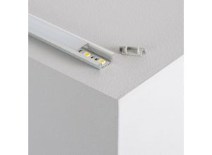 8445044082230 - Ledkia - Aluminiumprofil Einbau mit Durchgehender Abdeckung für LED-Streifen bis 12mm 1 m Milchweisse Abdeckung