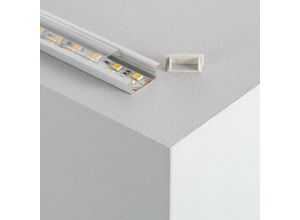 8445044082759 - Ledkia - Aluminiumprofil Einbau mit Durchgehender Abdeckung für Doppel-LED-Streifen bis 18mm 1 m Transparente Abdeckung