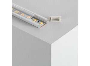 8445044082773 - Ledkia - Aluminiumprofil Einbau mit Durchgehender Abdeckung für Doppel-LED-Streifen bis 18mm 1 m Transparente Abdeckung