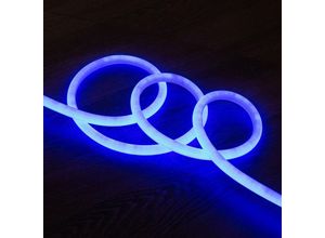 8445044086153 - Ledkia - LED-Streifen Neon Dimmbar 220V ac 120 LED m Rund 360 Blau IP67 nach Mass Schnitt alle 100 cm 270º 50m