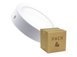 8445044095483 - Ledkia - 4er Pack LED-Deckenleuchte Rund 12W (4St) NeutralweißNeutralweiß 4000K - 4500K