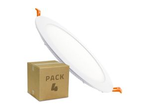 8445044095544 - Ledkia - 4er Pack led Deckeneinbauleuchte Rund SuperSlim 9W (4St) Warmes Weiß 2800K - 3200K 120º