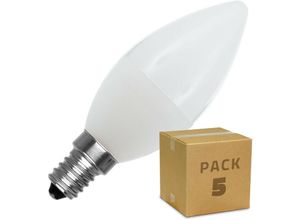 8445044098620 - Ledkia - 5er Pack LED-Glühbirnen E14 5W 400 lm C37 No Flicker Warmes Weiß 2800K - 3200K 180º