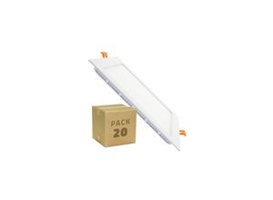 8445044099450 - Ledkia - 20er pack Eckig LED-Panel 18W SuperSlim Neutrales Weiß 4000K - 4500K 120º225 mm