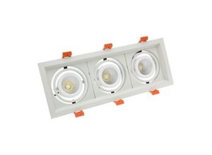 8445044102105 - Ledkia - LED-Downlight Strahler 3x10W cree-cob Schwenkbar Madison (ugr 19) Schnitt 295x110 mm Kaltes Weiß 5000K 36º87 mm