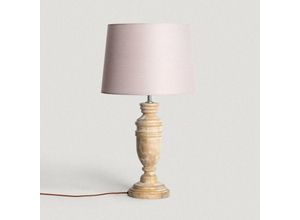 8445044104659 - Efectoled - Tischleuchte aus Holz Hausa iluzzia Taupe