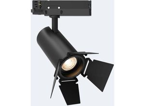 8445044106530 - Ledkia - LED-Strahler für 3-Phasenstromschiene 20W Fasano Cinema No Flicker Dimmbar Schwarz Warmes Weiß 2700K 36º170 mm