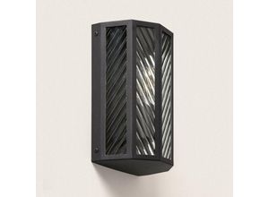 8445044110322 - Ledkia - Wandleuchte Aussen Glas Hadley Schwarz106 mm