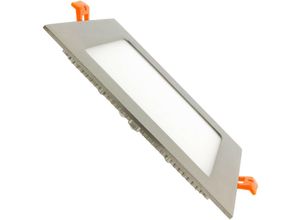 8445044112807 - Ledkia - LED-Deckeneinbauleuchte 12W Eckig SuperSlim Silber Schnitt 152x152 mm Kaltes Weiß 5000K - 5500K 120º172 mm