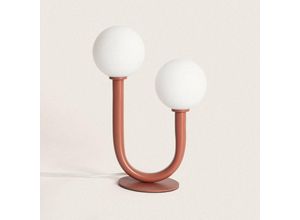 8445044113156 - Ledkia - Tischleuchte aus Metall und Glas Zeina Terrakotta120 mm