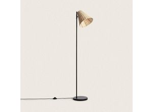 8445044113484 - Ledkia - Stehleuchte aus Metall und Rattan Cesto Schwarz350 mm