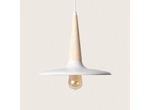 8445044115303 - Ledkia - Lámpara Colgante Metal y Madera Bekasi Weiß