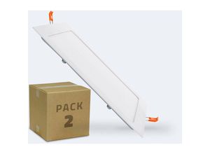 8445044116133 - Ledkia - LED-Deckeneinbauleuchte 18W Eckig SuperSlim Schnitt 205x205mm 2er-Pack Kaltes Weiß 5000K 120º215 mm