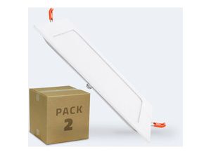 8445044116140 - Ledkia - 2er Pack LED-Deckeneinbauleuchte 15W Eckig SuperSlim Schnitt 170x170 mm Neutrales Weiß 4000K 120º190 mm