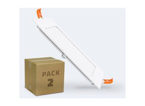 8445044116164 - Ledkia - 2er Pack LED-Deckeneinbauleuchte 9W Eckig SuperSlim Schnitt 130x130 mm Neutrales Weiß 4000K 120º150 mm