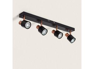 8445044117444 - Ledkia - Deckenleuchte verstellbar Metall 4 Strahler Albus Black Rose Large Schwarz60 mm