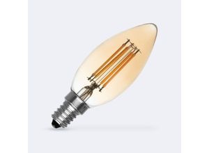 8445044117659 - Efectoled - LED-Glühbirne Filament E14 6W 600 lm C35 Vela Gold 2700K Warmweiß No Flicker