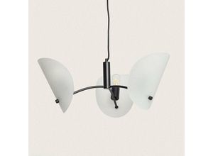 8445044118748 - Ledkia - Pendelleuchte aus Metall und Glas Genaro Weiß630 mm