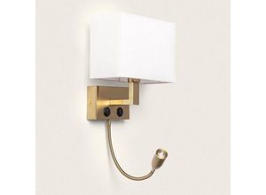 8445044119004 - Metall-Wandleuchte mit LED-Leselampe Waldorf Messing