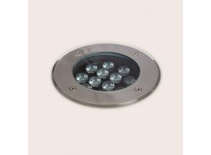 8445044119660 - Ledkia - Aussen led Bodeneinbauleuchte 12W Solid Inox Warmes Weiß 3000K