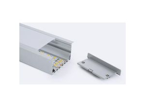 8445044148417 - Efectoled - Aluminiumprofil Einbau 2m mit durchgehender Abdeckung für LED-Streifen bis 45 mm 2 m