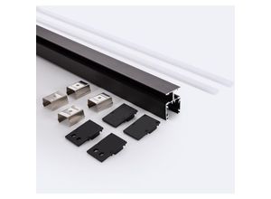 8445044148516 - Efectoled - Aluminiumprofil Doppelseitige Anwendung 2m Schwarz für LED-Streifen bis zu 10 mm 2 m