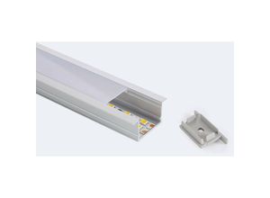 8445044148561 - Efectoled - Aluminiumprofil Einbau Flach 2m für LED-Streifen bis 25 mm 2 m