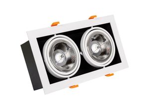 8445044154203 - Efectoled - LED-Downlight Strahler 30W Schwenkbar Kardan Eckig AR111 Ausschnitt 325x165 mm 3000K Warmweiß