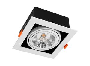 8445044154227 - Ledkia - LED-Downlight Strahler 12W Schwenkbar Kardan Eckig AR111 Schnitt 165x165 mm Warmes Weiß 3000K 24°190 mm