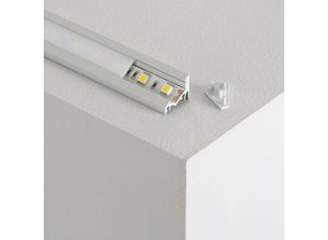 8445044157143 - Aluminiumprofil Ecke Variabel 1m für LED-Streifen bis 10mm Milchweiße Klemme