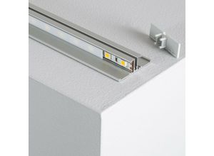 8445044157174 - Ledkia - Aluminiumprofil Aufbau mit Doppelter Ummantelung 1m für LED-Streifen bis 10mm Milchweisse Abdeckung