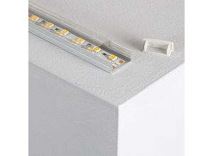 8445044163144 - Ledkia - Aluminiumprofil mit Durchgehender Abdeckung für doppelte LED-Streifen bis 20mm 3m Transparente Abdeckung