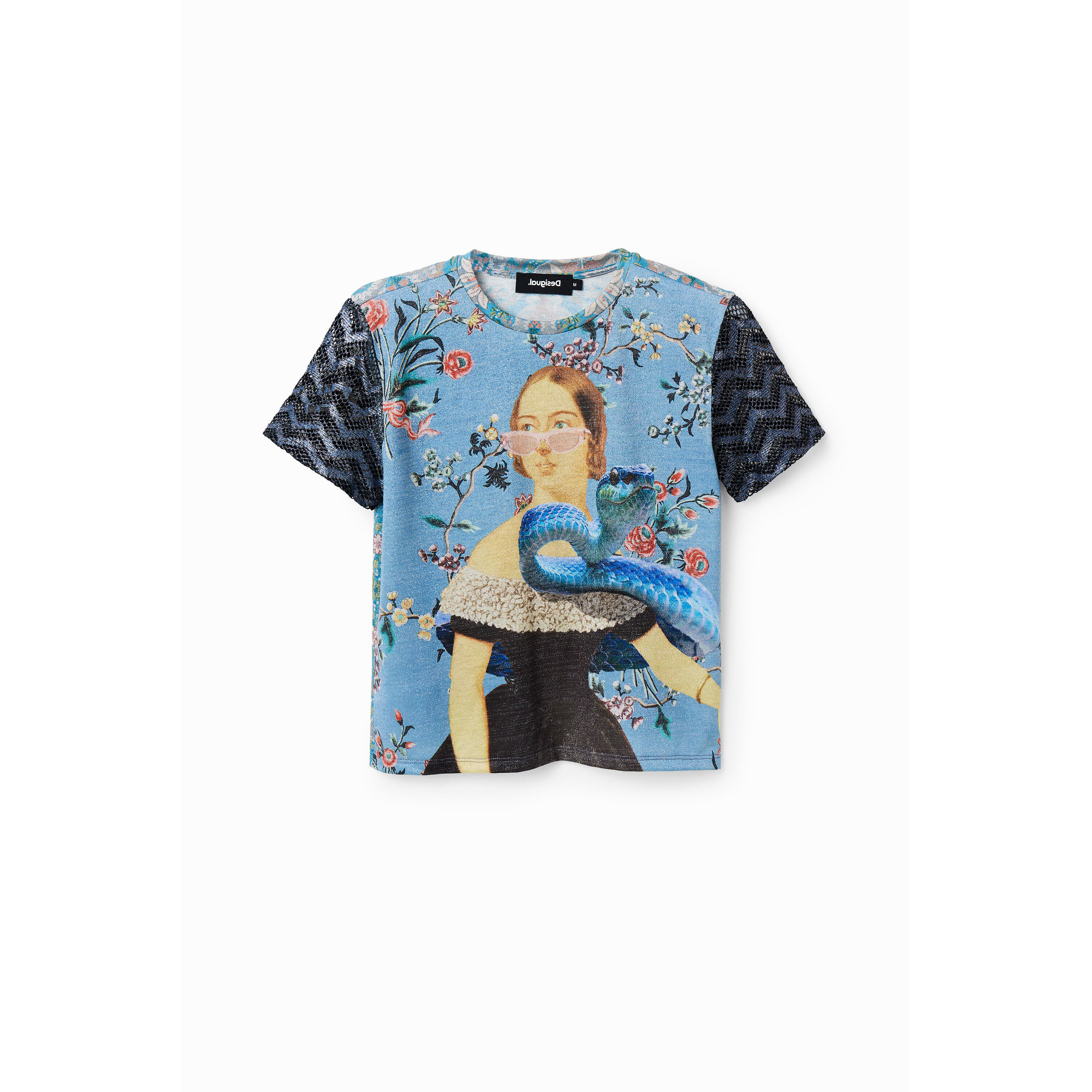 8445110396193 - T-Shirt Collage Mesh Frau Desigual