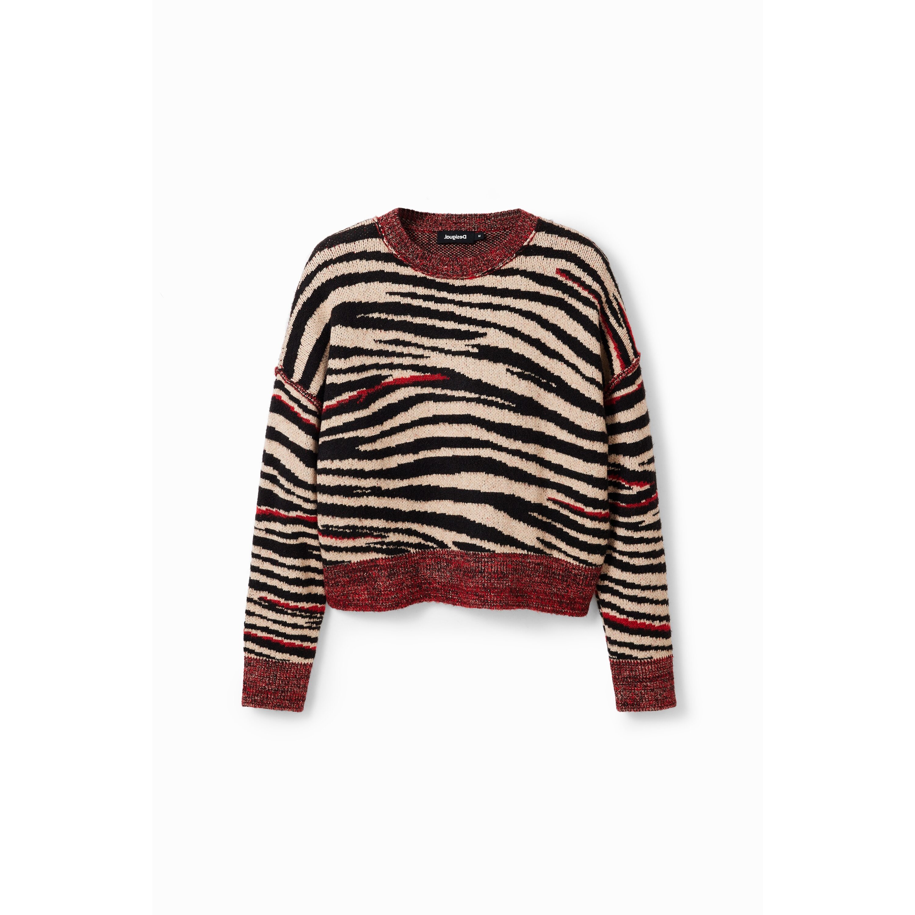 8445110453834 - Oversize-Pullover mit Zebramuster Frau Desigual 8445110453834 - Oversize-Pullover mit Zebramuster Frau Desigual