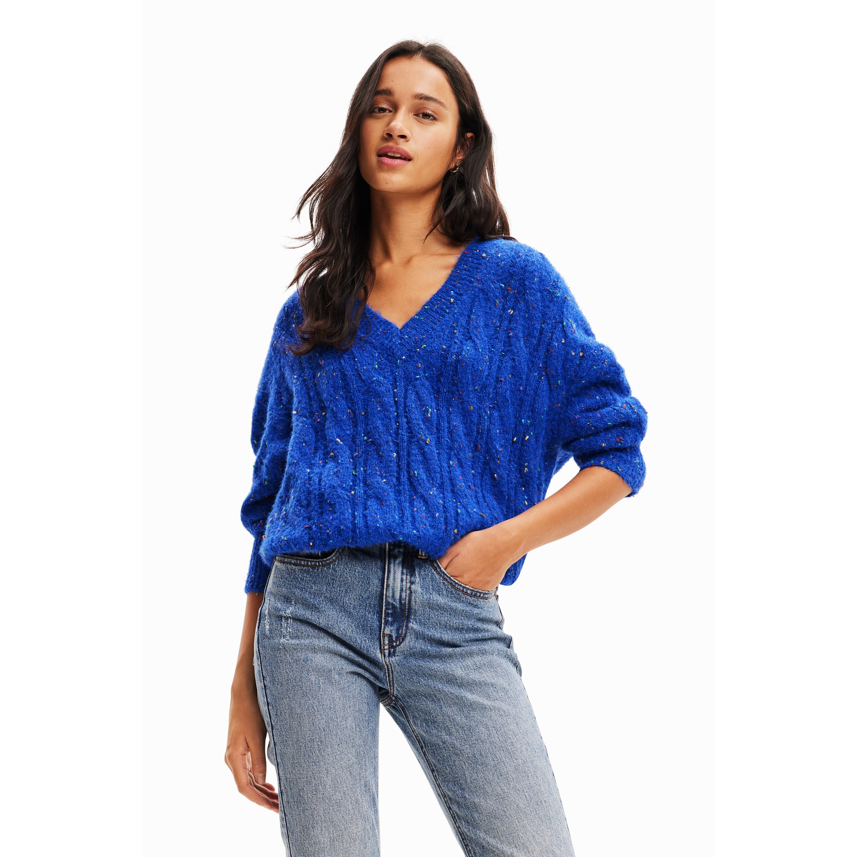 8445110482032 - Oversize-Pullover Zöpfe Damen Desigual 8445110482032 - Oversize-Pullover Zöpfe Damen Desigual
